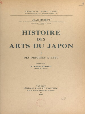 cover image of Histoire des arts du Japon (1)